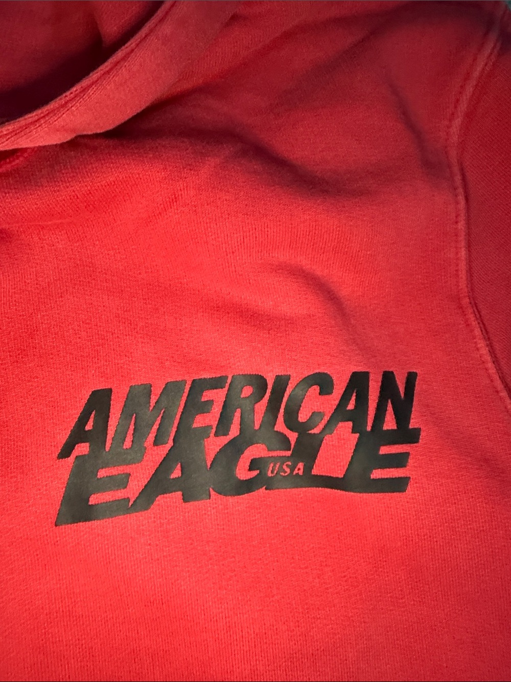 American Eagle Outfitters Red Graphic Pullover Hoodie for Men - Picture 3 of 7